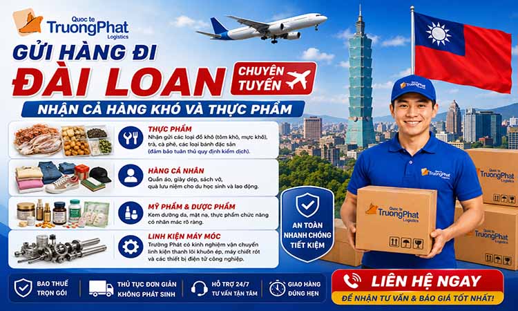 Gửi hàng đi Đài Loan chuyên tuyến – Nhận cả hàng khó và thực phẩm