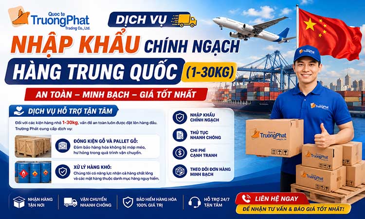 DỊCH VỤ NHẬP KHẨU CHÍNH NGẠCH HÀNG TRUNG QUỐC (1-30KG)  AN TOÀN – MINH BẠCH – GIÁ TỐT NHẤT