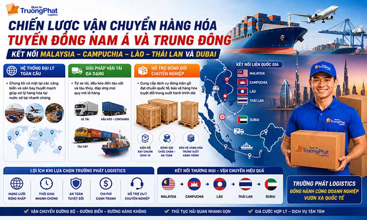 CHIẾN LƯỢC VẬN CHUYỂN HÀNG HÓA TUYẾN ĐÔNG NAM Á VÀ TRUNG ĐÔNG - KẾT NỐI MALAYSIA - CAMPUCHIA - LÀO - THÁI LAN VÀ DUBAI 