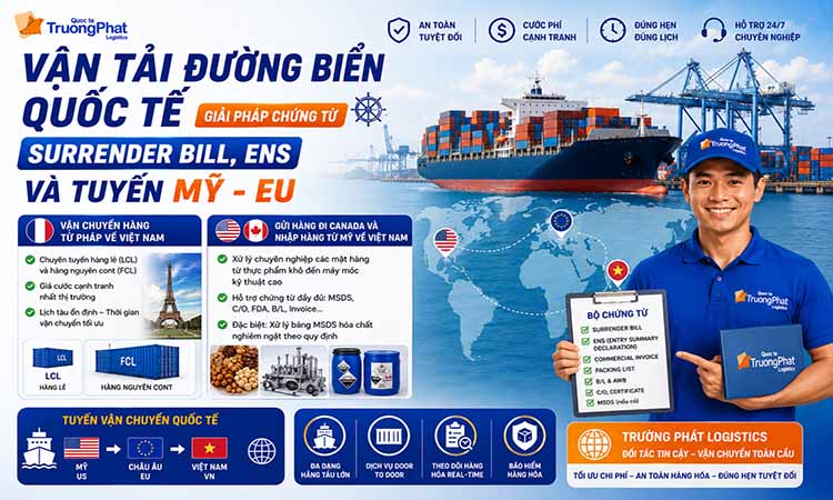 Vận Tải Đường Biển Quốc Tế Giải Pháp Chứng Từ Surrender Bill, ENS Và Tuyến Mỹ - EU