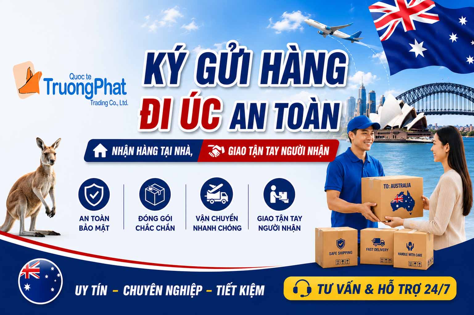 Ký gửi hàng đi Úc an toàn – Nhận hàng tại nhà, giao tận tay người nhận