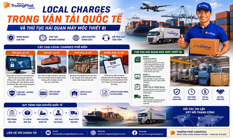 Local Charges Trong Vận Tải Quốc Tế Và Thủ Tục Hải Quan Máy Móc Thiết Bị