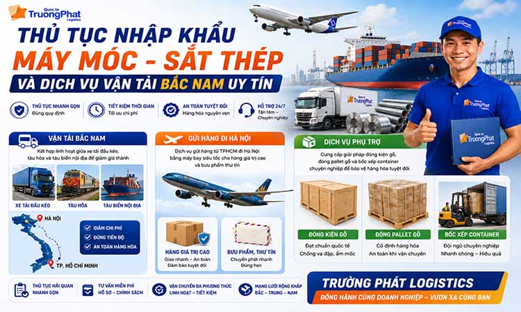 Thủ Tục Nhập Khẩu Máy Móc - Sắt Thép Và Dịch Vụ Vận Tải Bắc Nam Uy Tín