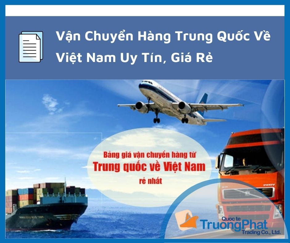 Bảng Giá Vận Chuyển Hàng Trung Quốc Về Việt Nam 