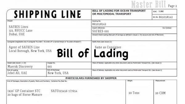 Phân loại và tác dụng của vận đơn Bill Of Lading
